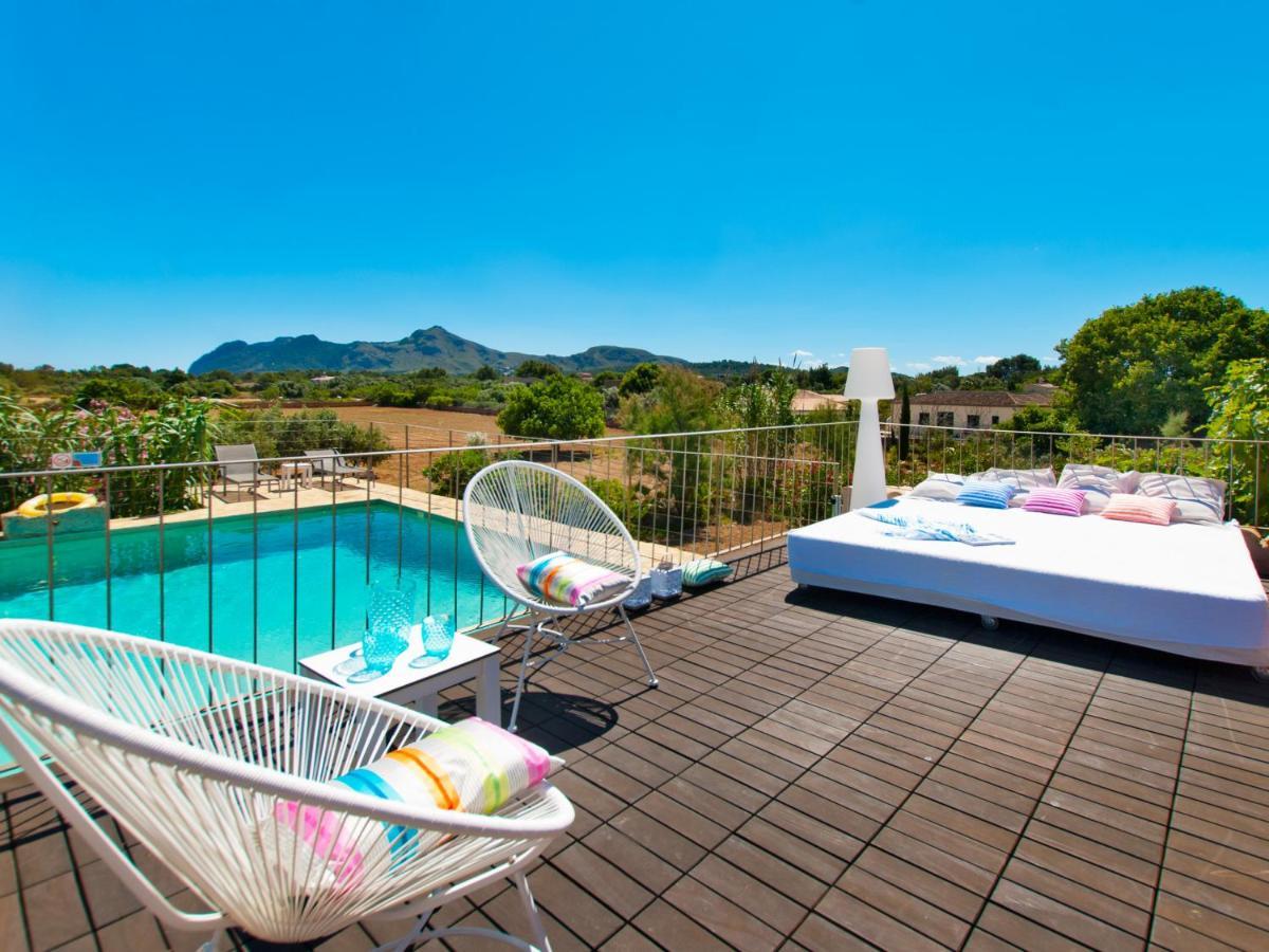 Villa Barcares Petit, piscina, jardines junto a playa en Alcudia Exterior foto