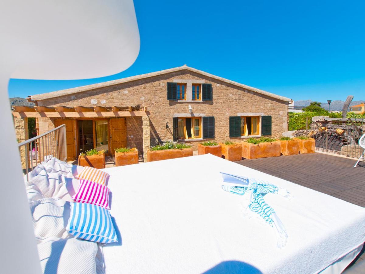 Villa Barcares Petit, piscina, jardines junto a playa en Alcudia Exterior foto