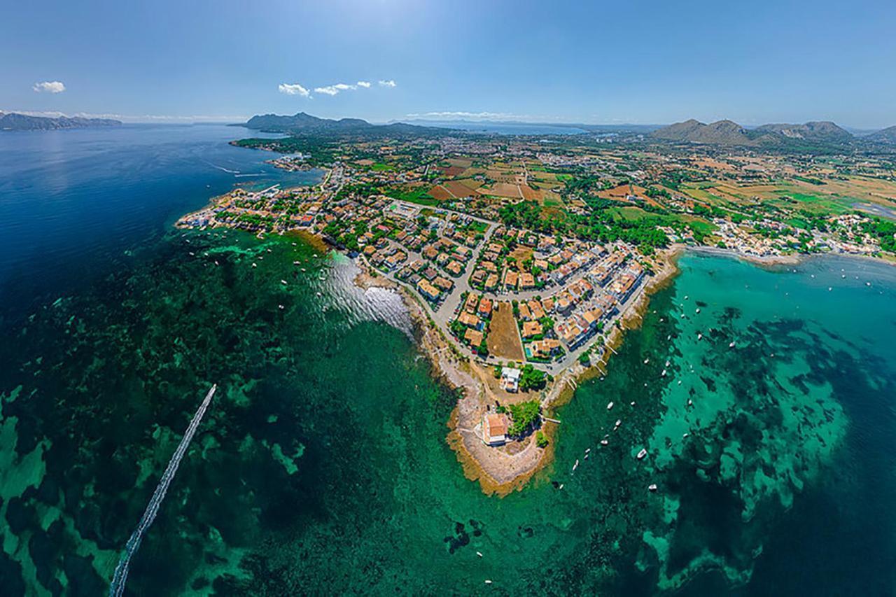 Villa Barcares Petit, piscina, jardines junto a playa en Alcudia Exterior foto