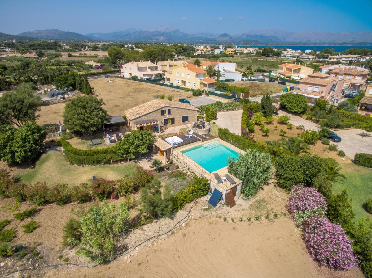 Villa Barcares Petit, piscina, jardines junto a playa en Alcudia Exterior foto