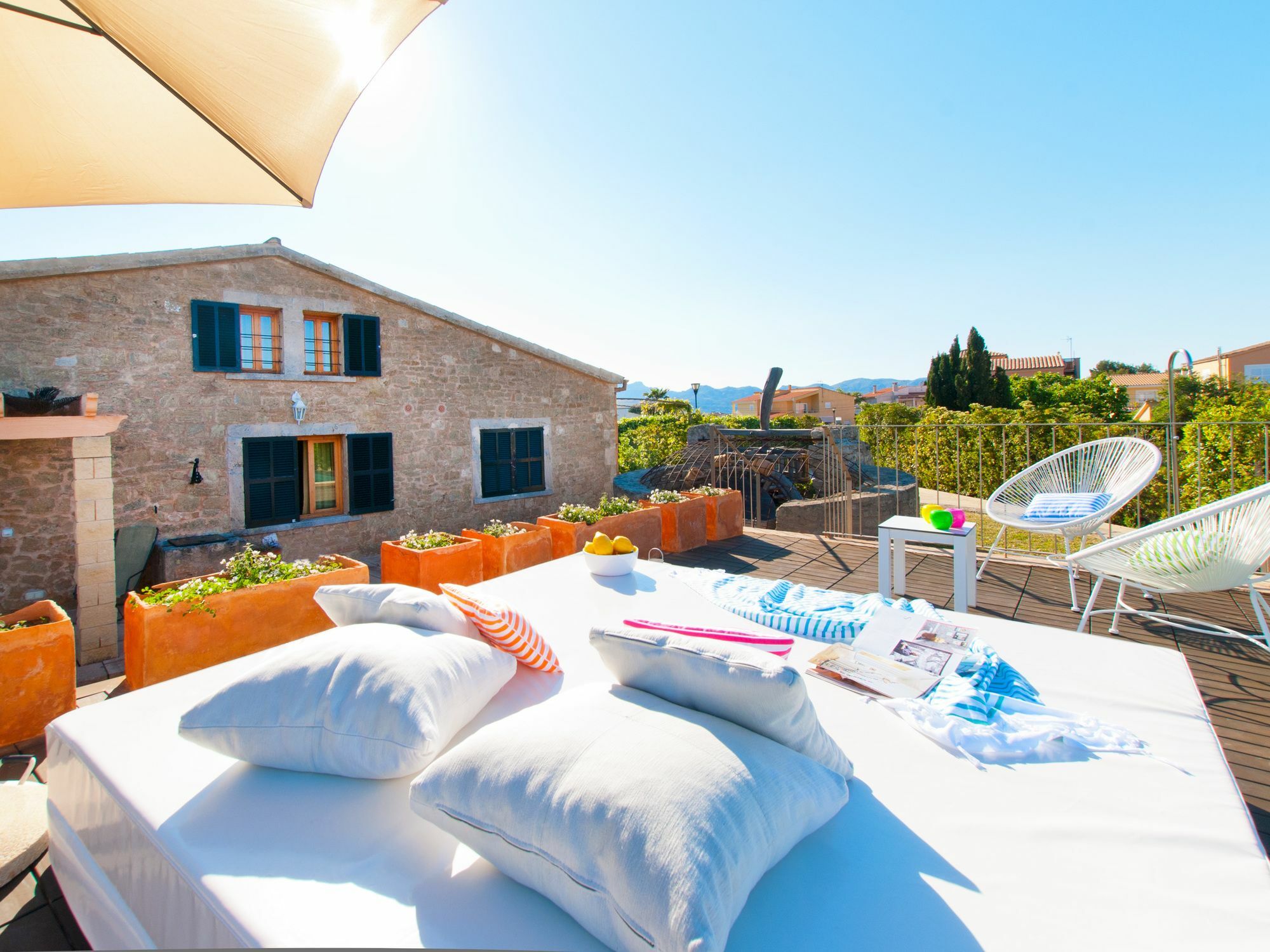 Villa Barcares Petit, piscina, jardines junto a playa en Alcudia Exterior foto